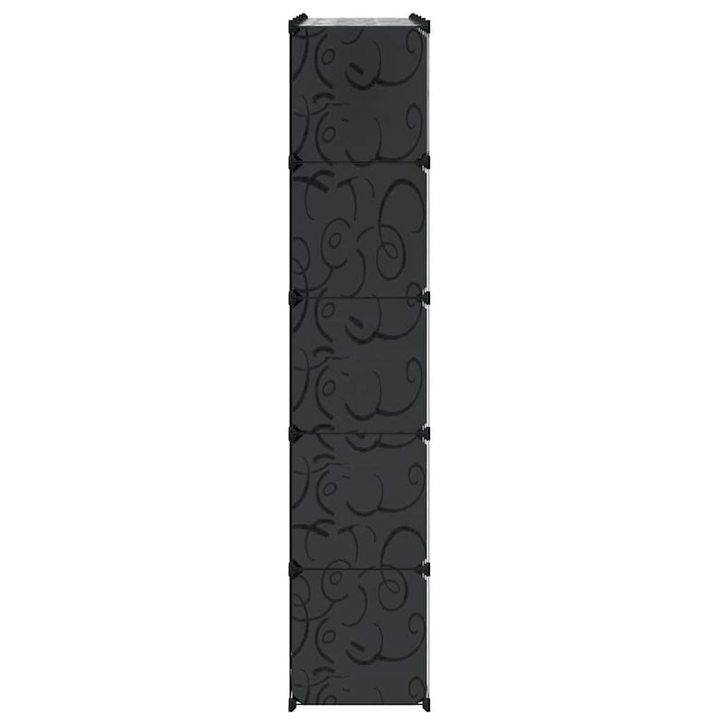 Dulap modular 14 compartimente alb și negru 37 x 146 x 180,5 cm