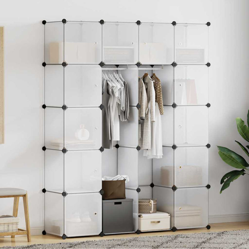 Dulap modular cu 14 compartimente alb 37 x 146 x 180,5 cm
