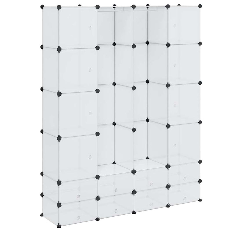 Dulap modular cu 18 compartimente alb 37 x 146 x 180,5 cm