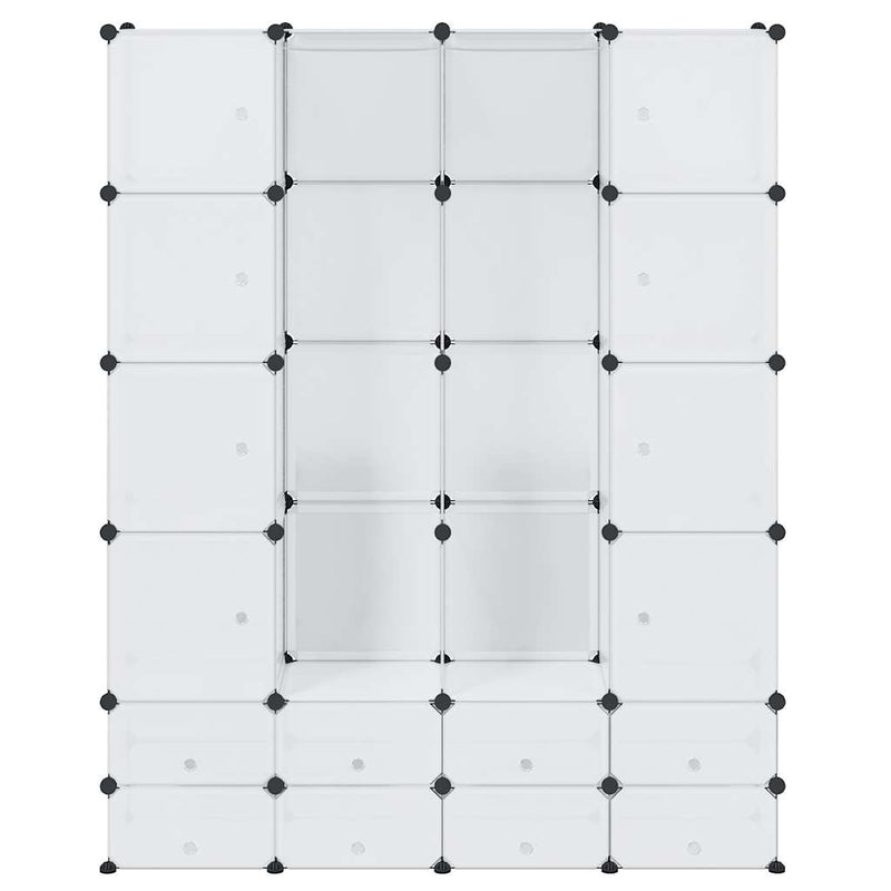 Dulap modular cu 18 compartimente alb 37 x 146 x 180,5 cm