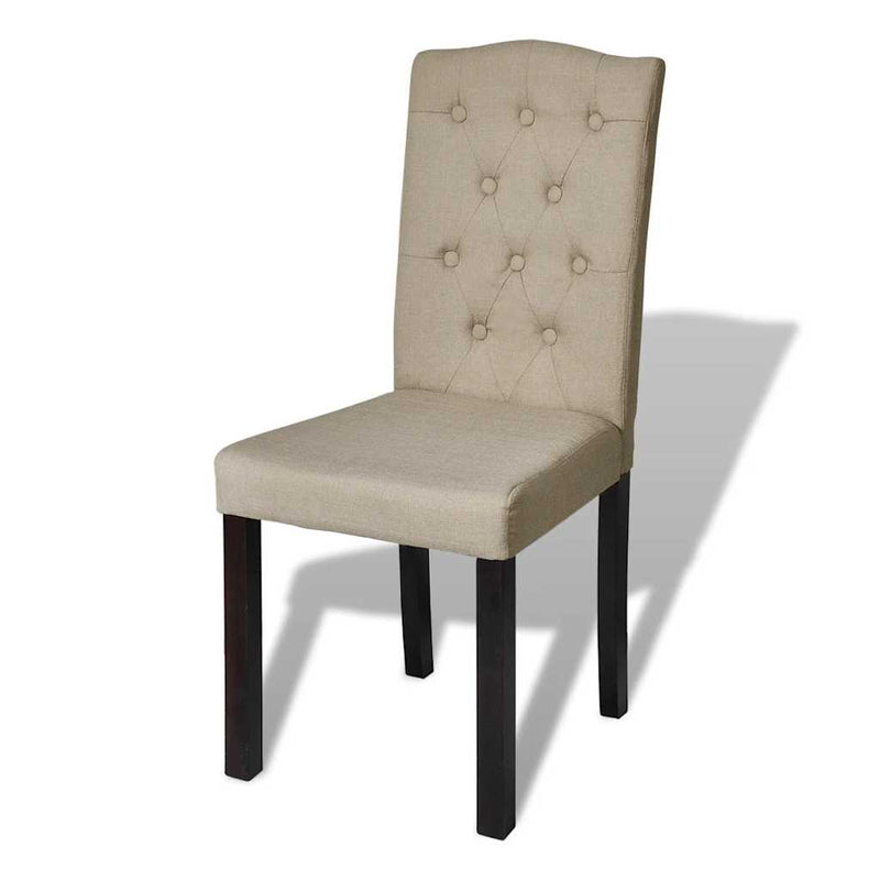 Scaune de bucătărie, 6 buc., cafeniu, material textil