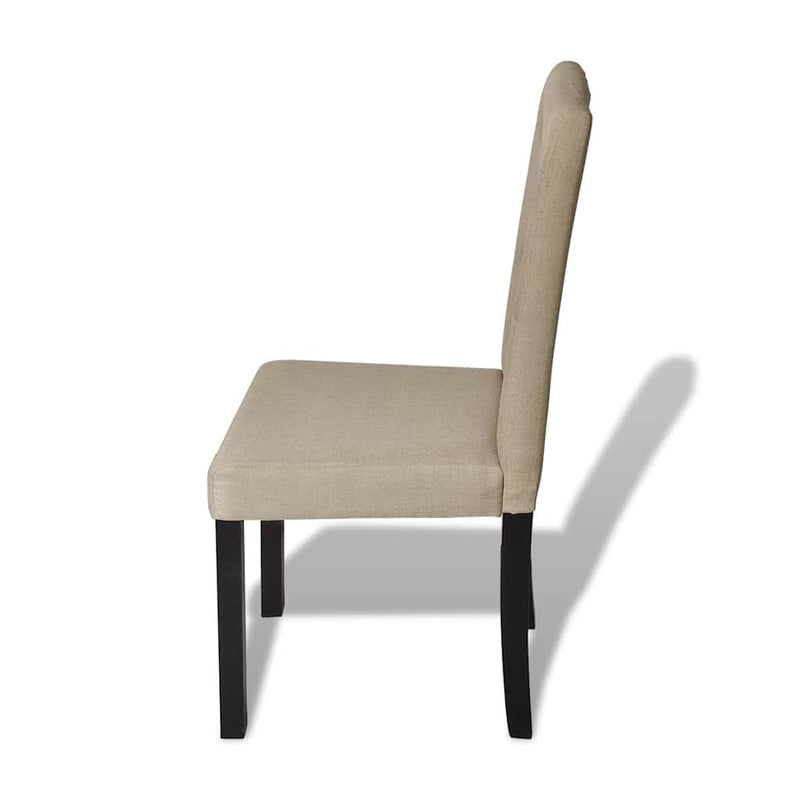 Scaune de bucătărie, 6 buc., cafeniu, material textil