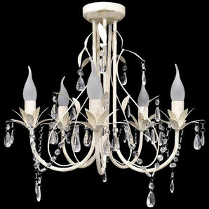 Lampă de plafon suspendată, candelabru cristal, elegant, 5 becuri