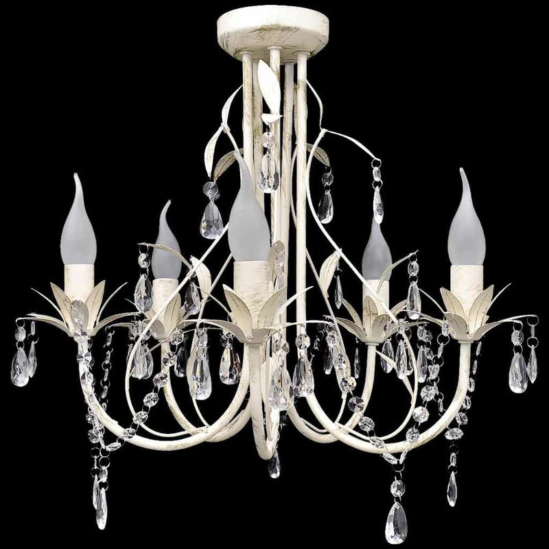 Lampă de plafon suspendată, candelabru cristal, elegant, 5 becuri