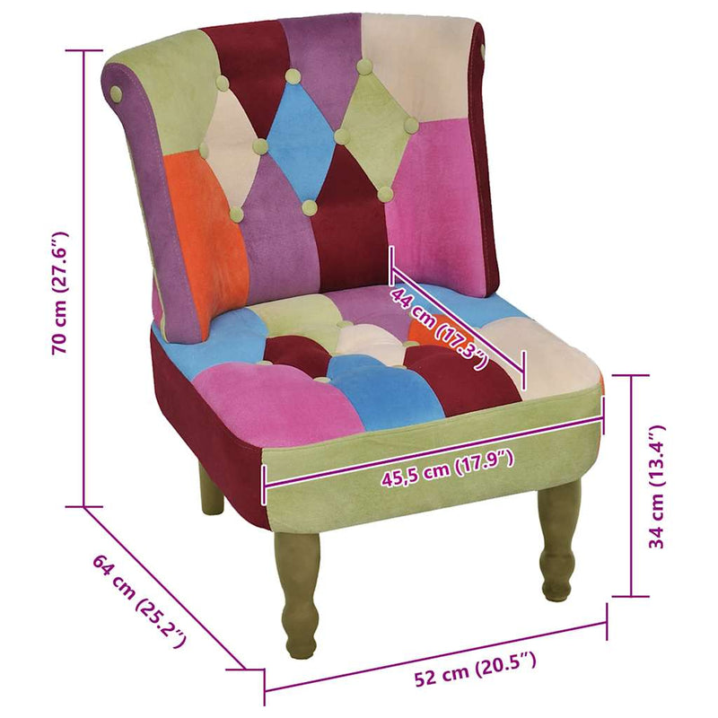 Fotoliu franțuzesc, model mozaic, material textil