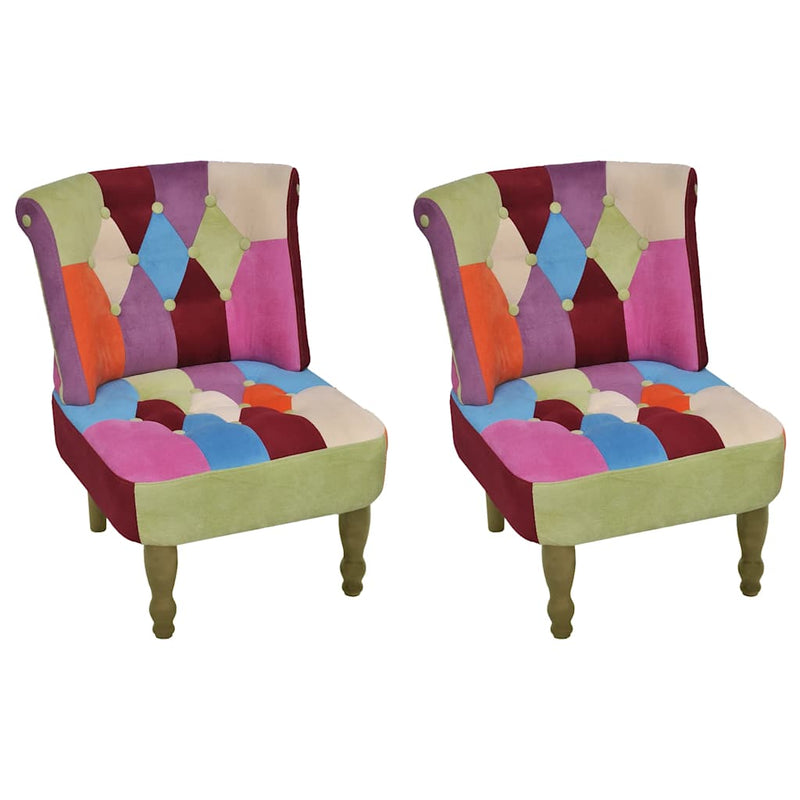 Fotolii franțuzești, 2 buc., model mozaic, material textil