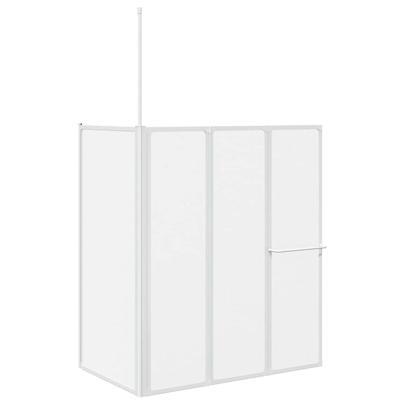 Paravan cadă duș în formă de L 70x120x137 cm 4 panouri pliabil