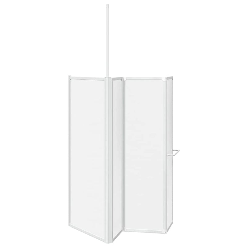 Paravan cadă duș în formă de L 70x120x137 cm 4 panouri pliabil