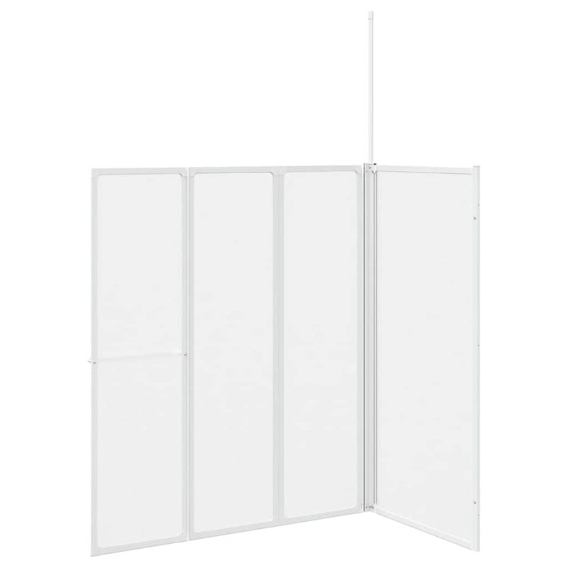Paravan cadă duș în formă de L 70x120x137 cm 4 panouri pliabil