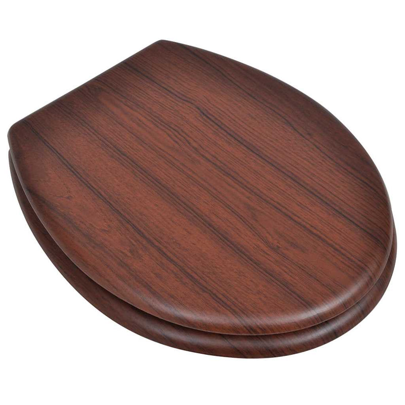 Capac WC, maro, MDF, model simplu