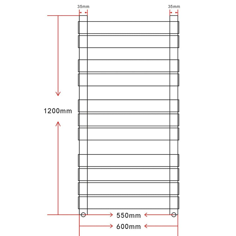 Radiator port-prosop încălzire centrală baie, drept, 600x1200mm