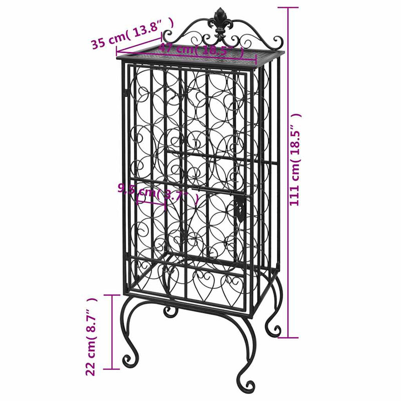 Suport sticle de vin pentru 28 de sticle, metal