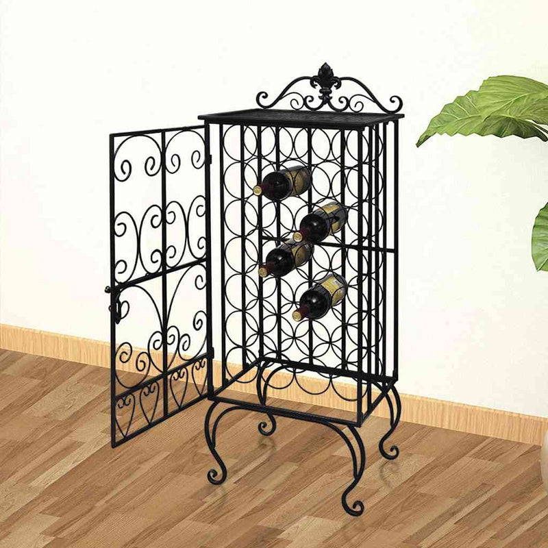 Suport sticle de vin pentru 28 de sticle, metal