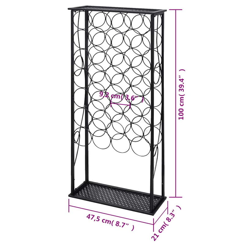 Suport sticle de vin pentru 28 de sticle, metal