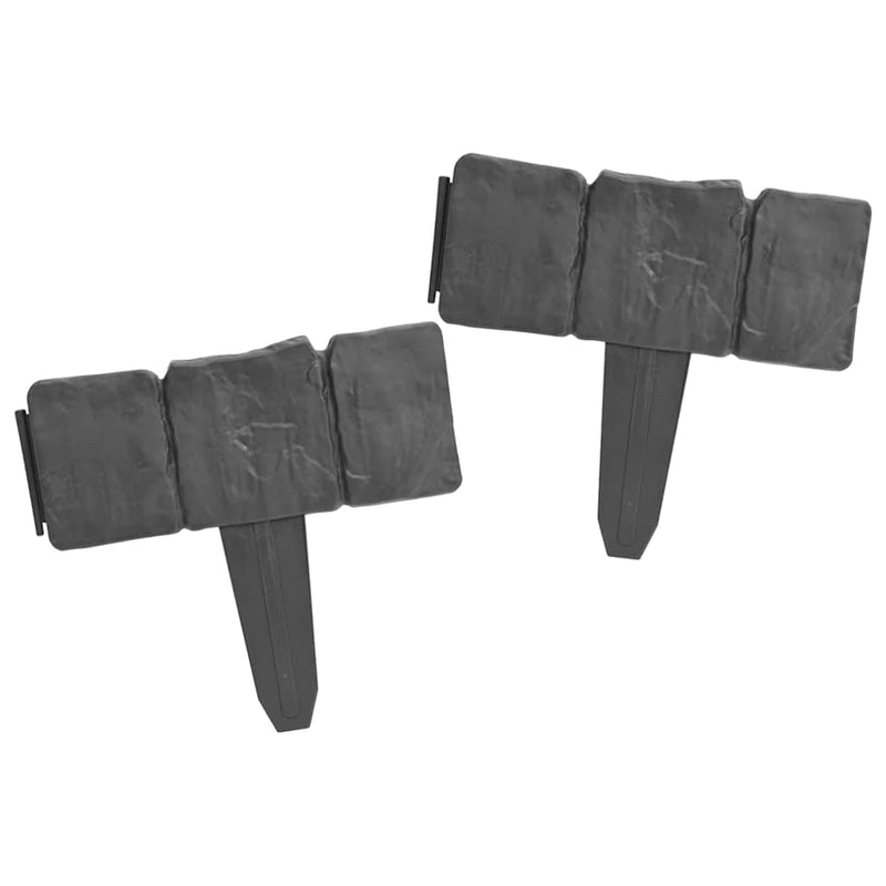 Gard de grădină / gazon aspect piatră, 41 buc., 10 m, plastic