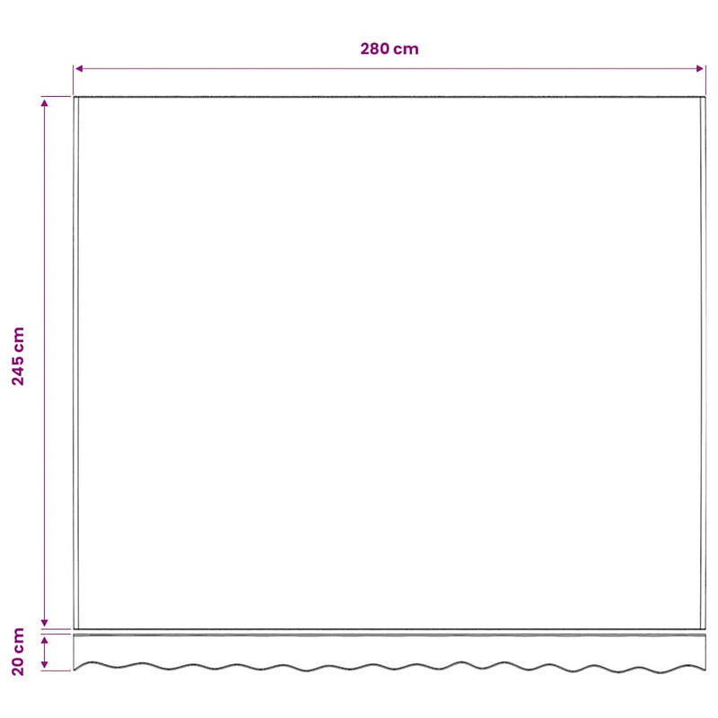 Pânză de rezervă copertină, albastru și alb, 300x250 cm, poliester