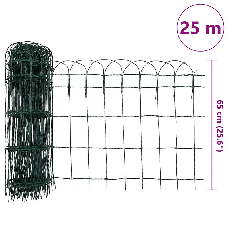 Gard delimitare grădină fier vopsit electrostatic 25 x 0,65 m