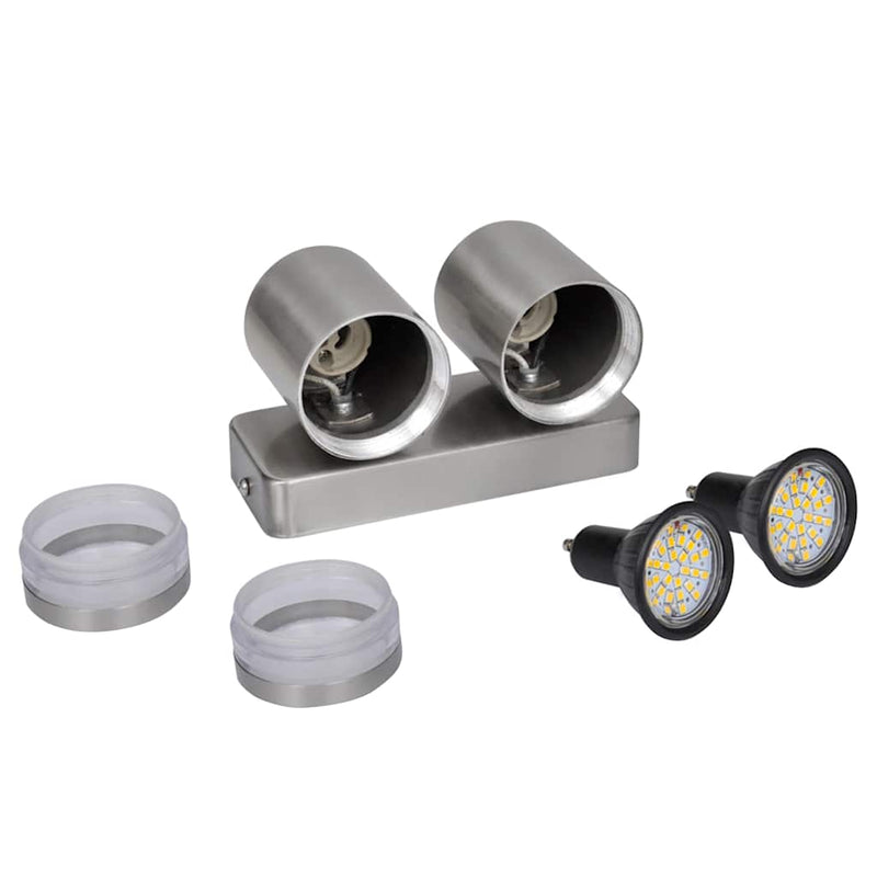 Lampă de perete cu LED, cap conic, oțel inoxidabil