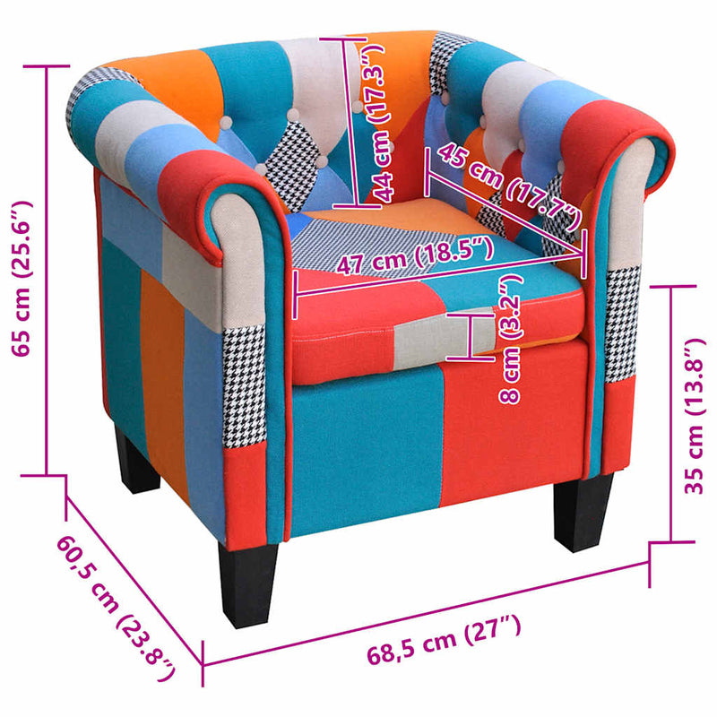 Fotoliu cu model Patchwork, material textil