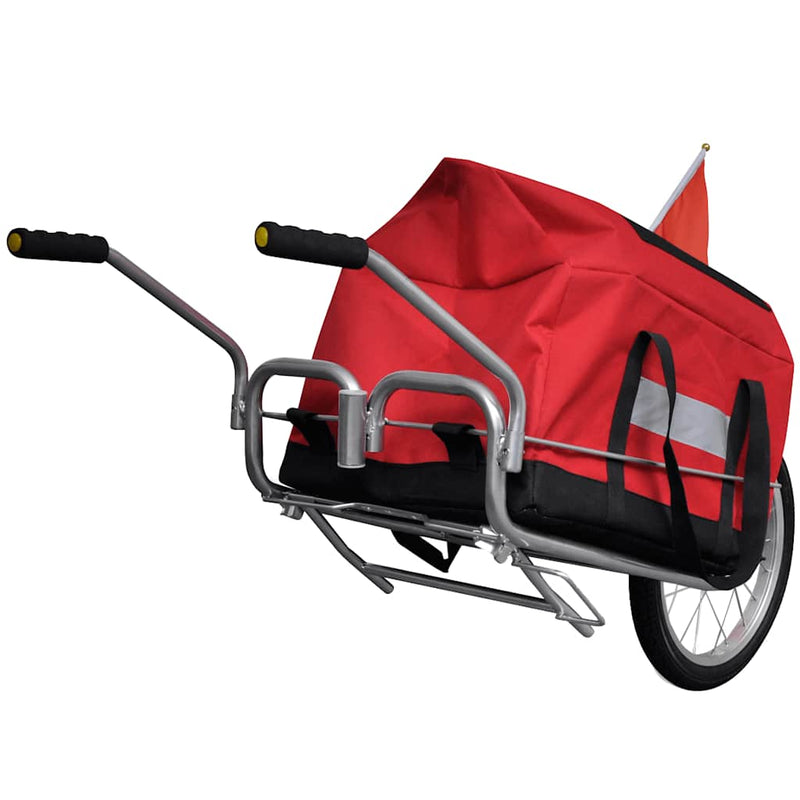 Remorcă cargo de bicicletă, cu o roată și geantă de depozitare