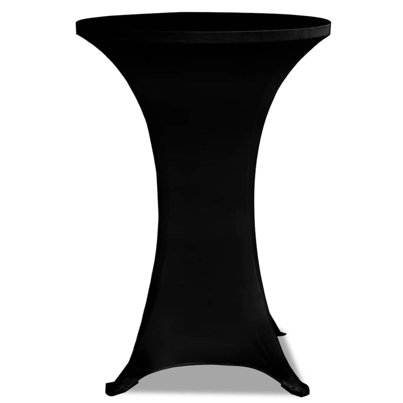 Husă de masă cu picior Ø70 cm, 2 buc., negru, elastic