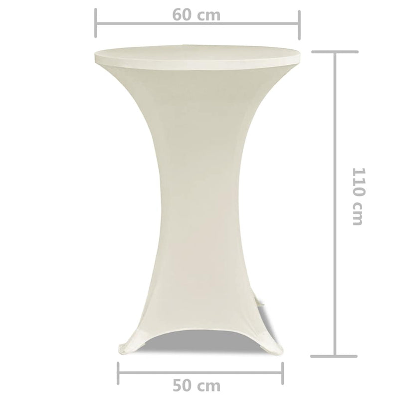 Husă de masă cu picior Ø60 cm, 2 buc., crem, elastic
