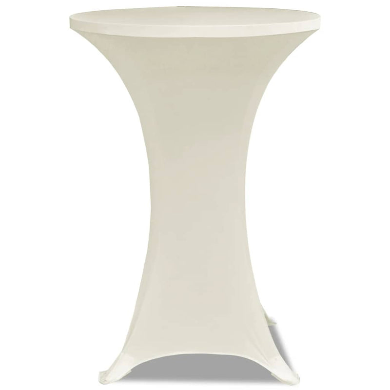 Husă de masă cu picior Ø80 cm, 2 buc., crem, elastic