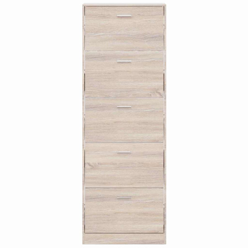 Pantofar cu 5 compartimente din lemn, aspect de stejar