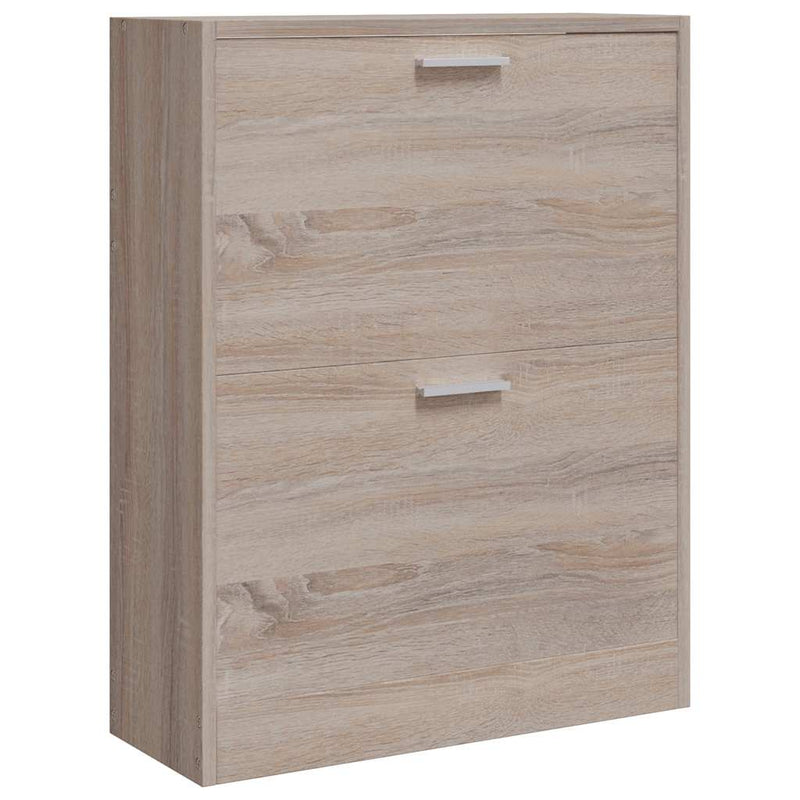 Pantofar cu 2 compartimente, lemn, aspect de stejar
