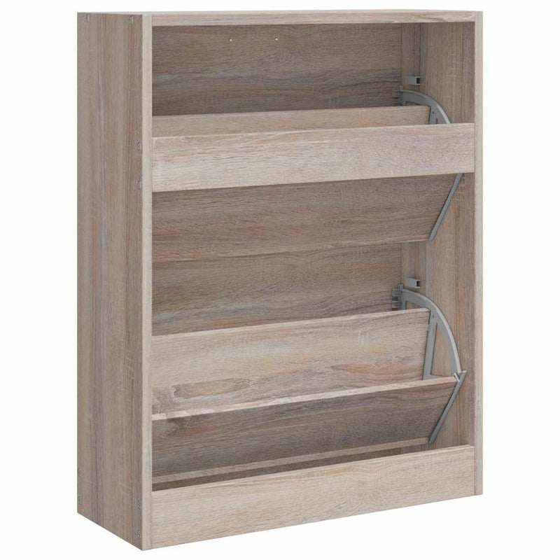 Pantofar cu 2 compartimente, lemn, aspect de stejar