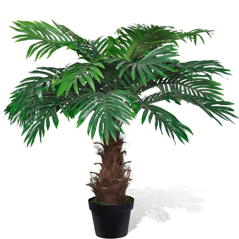 Palmier artificial realist Cycus, cu ghiveci, 80 cm
