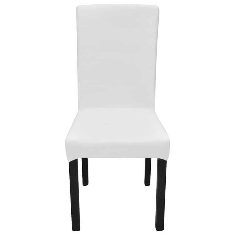 Huse de scaun elastice drepte, 6 buc., alb
