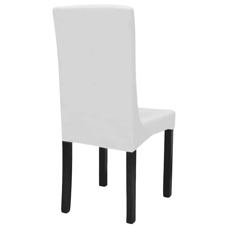 Huse de scaun elastice drepte, 6 buc., alb