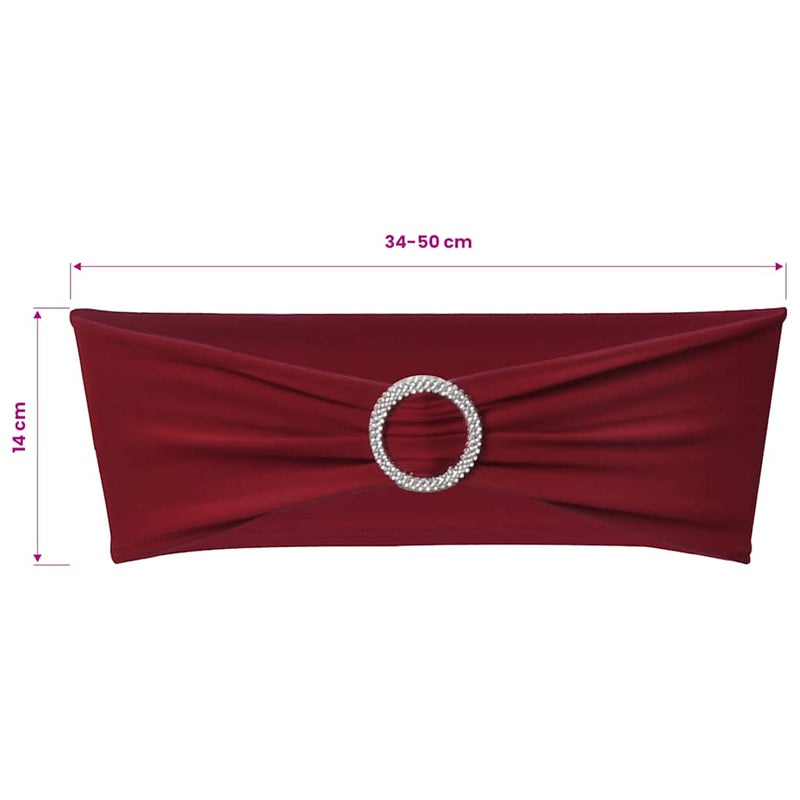 Fundă elastică decorativă scaun, cataramă diamante, bordo, 25 buc.