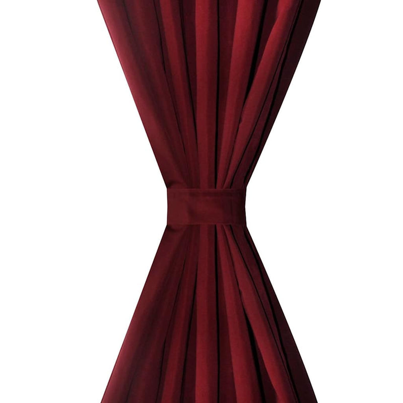 Draperii micro-satin cu bride, 140 x 225 cm, roșu bordo, 2 buc.
