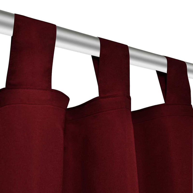 Draperii micro-satin cu bride, 140 x 225 cm, roșu bordo, 2 buc.