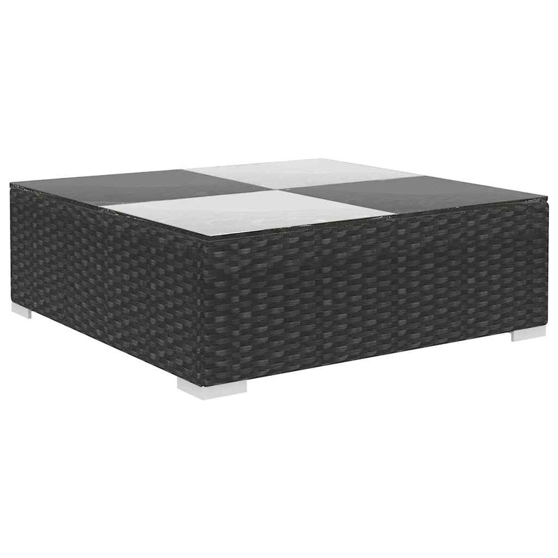 Set mobilier de grădină cu perne, 6 piese, negru, poliratan