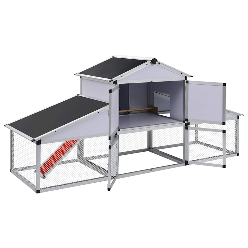 41323 Coteț de găini cu zonă de mișcare și repaus aluminiu