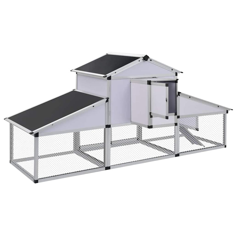 41323 Coteț de găini cu zonă de mișcare și repaus aluminiu