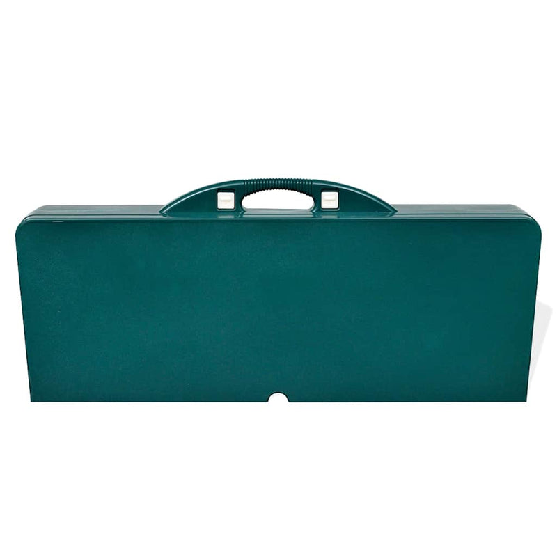 Set camping masă/4 scaune pliabile, verde deschis, aluminiu
