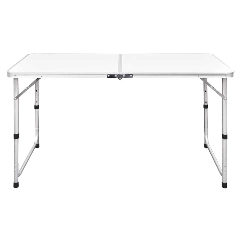 Masă camping pliabilă reglabilă în înălțime, 120x60 cm aluminiu