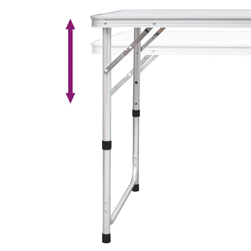 Set masă de camping pliabilă cu 6 scaune, reglabil, 180x60 cm