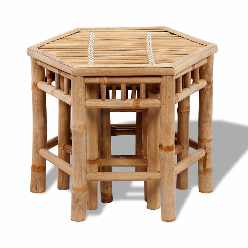 Taburete de grădină, 3 buc., bambus