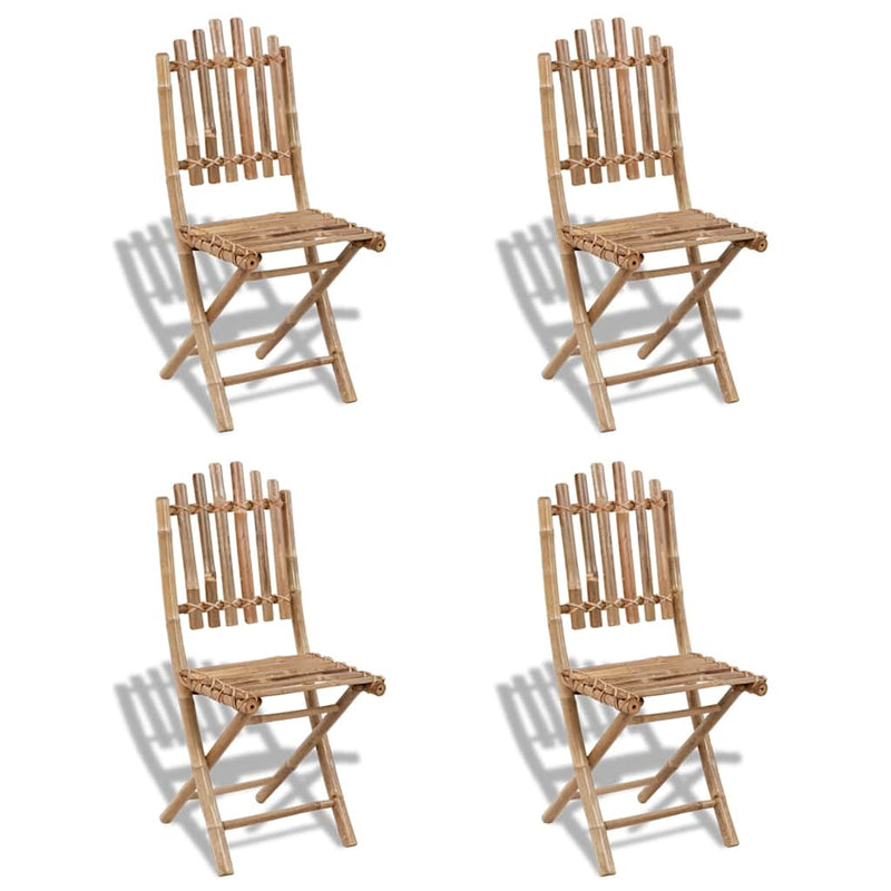 Set mobilier de exterior pliabil, 5 piese, bambus