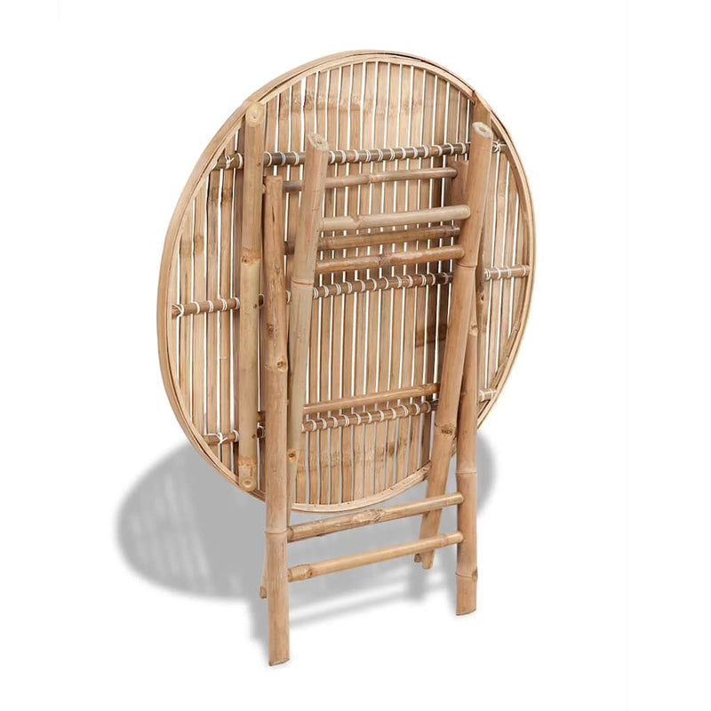 Set mobilier de exterior pliabil, 5 piese, bambus