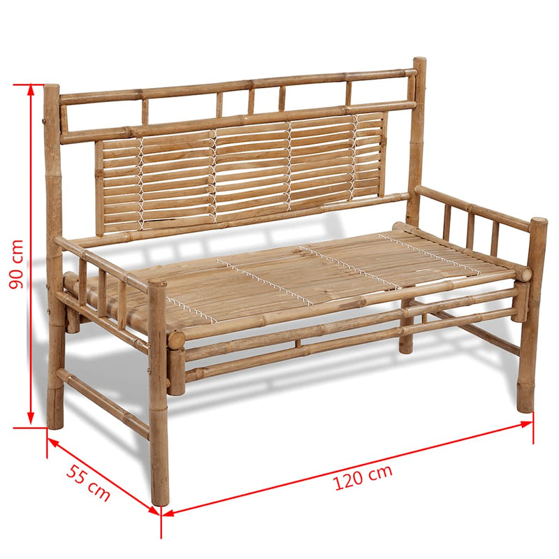 Bancă de grădină, 120 cm, bambus