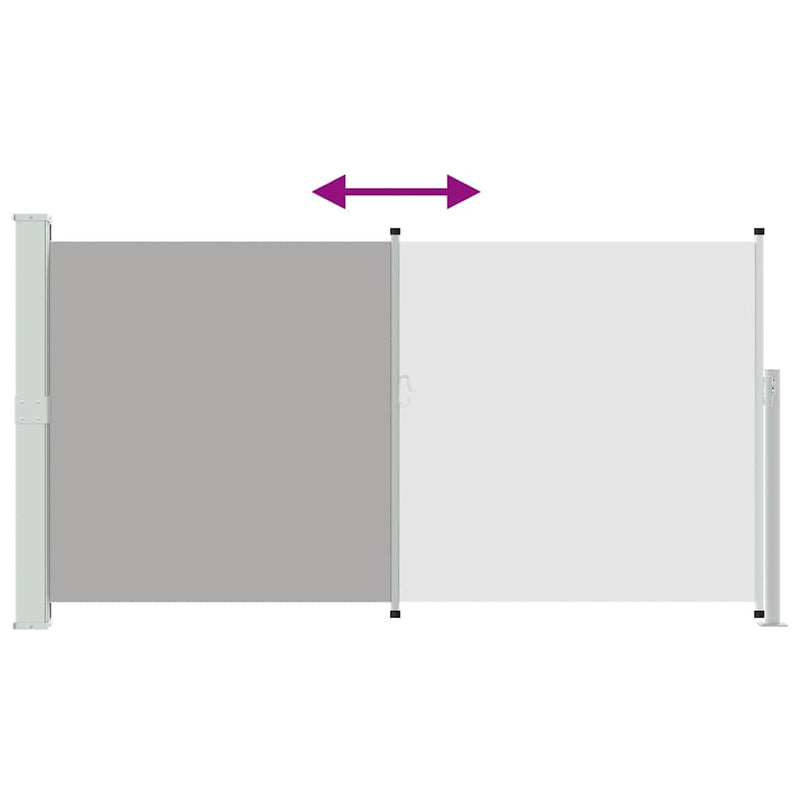 Copertină laterală retractabilă de terasă, gri, 160x300 cm