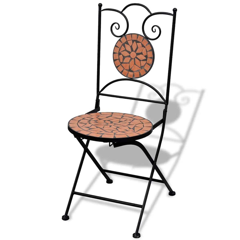 Scaune pliante 2 buc. ceramică teracotă