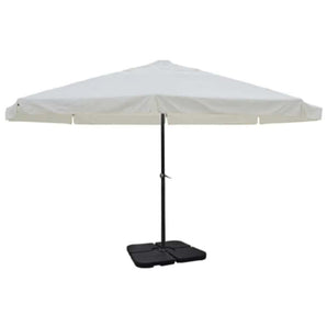 Umbrelă de soare de grădină din aluminiu cu bază portabilă, alb