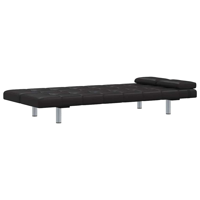 Canapea extensibilă 2 perne, piele artificială, reglabilă negru